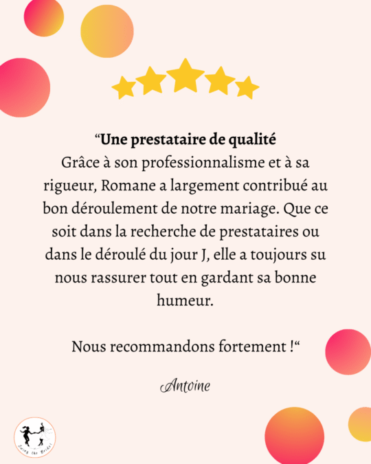 Avis organisation de mariage wedding planner