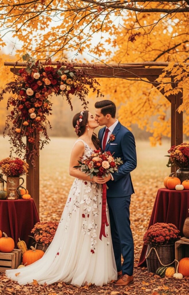 mariés mariage automne