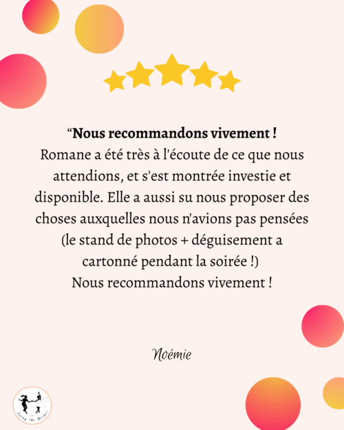 Avis organisation de mariage coordination Jour J wedding planner